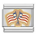 Double U.S. Flag - Silver