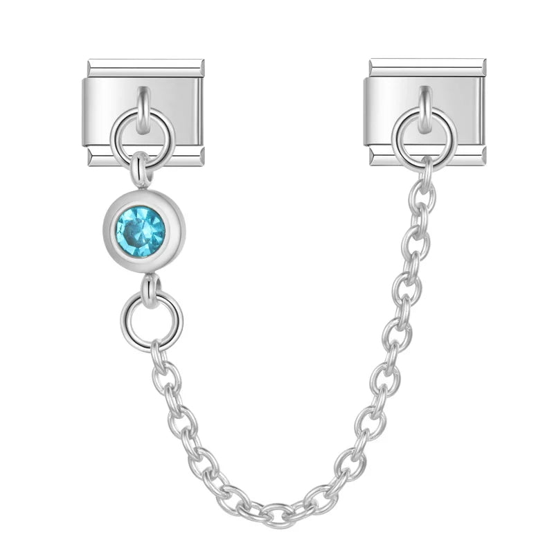 Blue Stone Linked - Silver